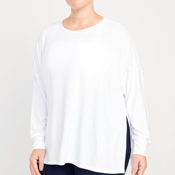 NWT OLD NAVY Cloud 94 Soft Long Sleeve TUNIC Color: White Lilies - Picture 7 of 9